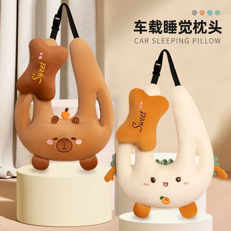 Car Nap Pillow for Kids, Car Seat Headrest for Children, Anti-Choke Neck Support Pillow for Rear Seat