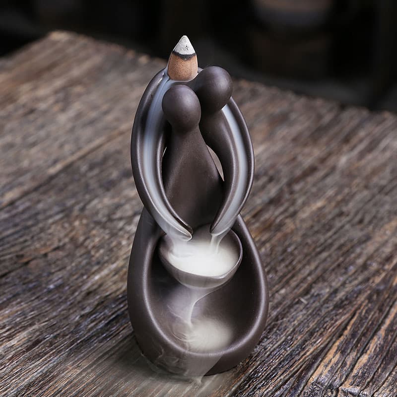 Cross-border Exclusive Home Desktop Craft Ornament Creative Valentine's Day Gift Lover Backflow Incense Burner Home Decoration