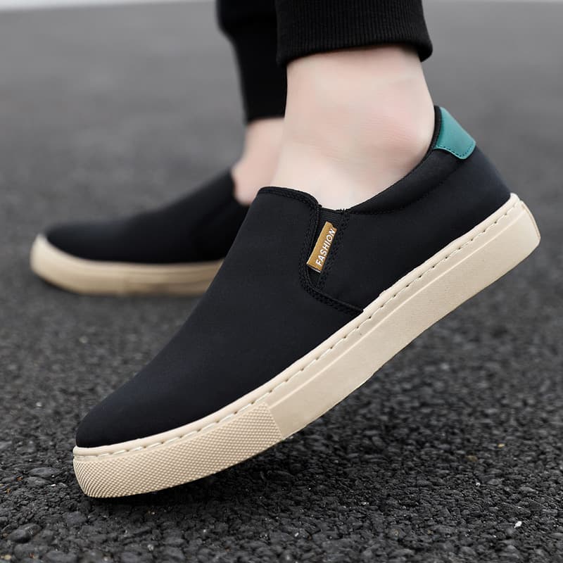 Men's Shoes Spring Summer New Style Extra Ice Silk Canvas Shoes Men's Casual Slip-on Skateboard Cloth Shoes