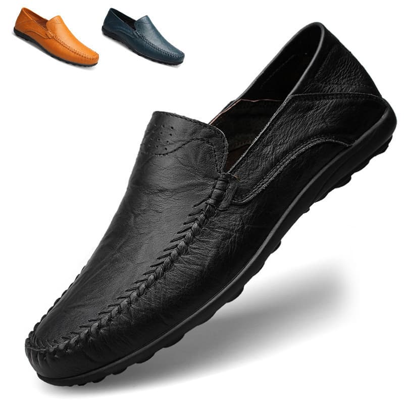 Top-Grain Leather Loafers for Men, Sizes 38 to 48, Spring Men's Shoes, Genuine Leather