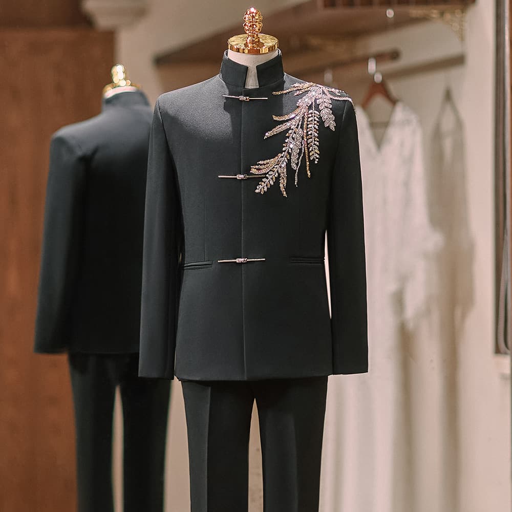Groom's wedding attire: Zhongshan suit, Xiuhe dress, 2025 retro Tang suit, men's wedding dress, Chinese style.