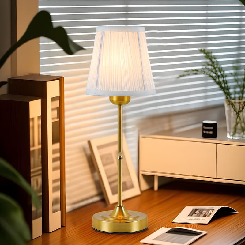 Cross-border Retro Light Luxury Fabric Bedside Lamp Bedroom Dining Room Desktop Decorative Table Lamp Detachable Rechargeable Table Lamp