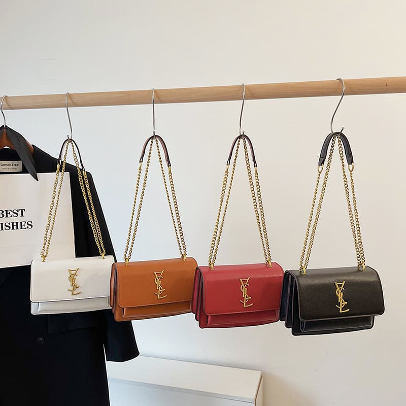 2026 Cross-border Europe and America New PU Chain Women's Bag High-end Light Luxury Shoulder Crossbody Bag Solid Color Daily Underarm Bag