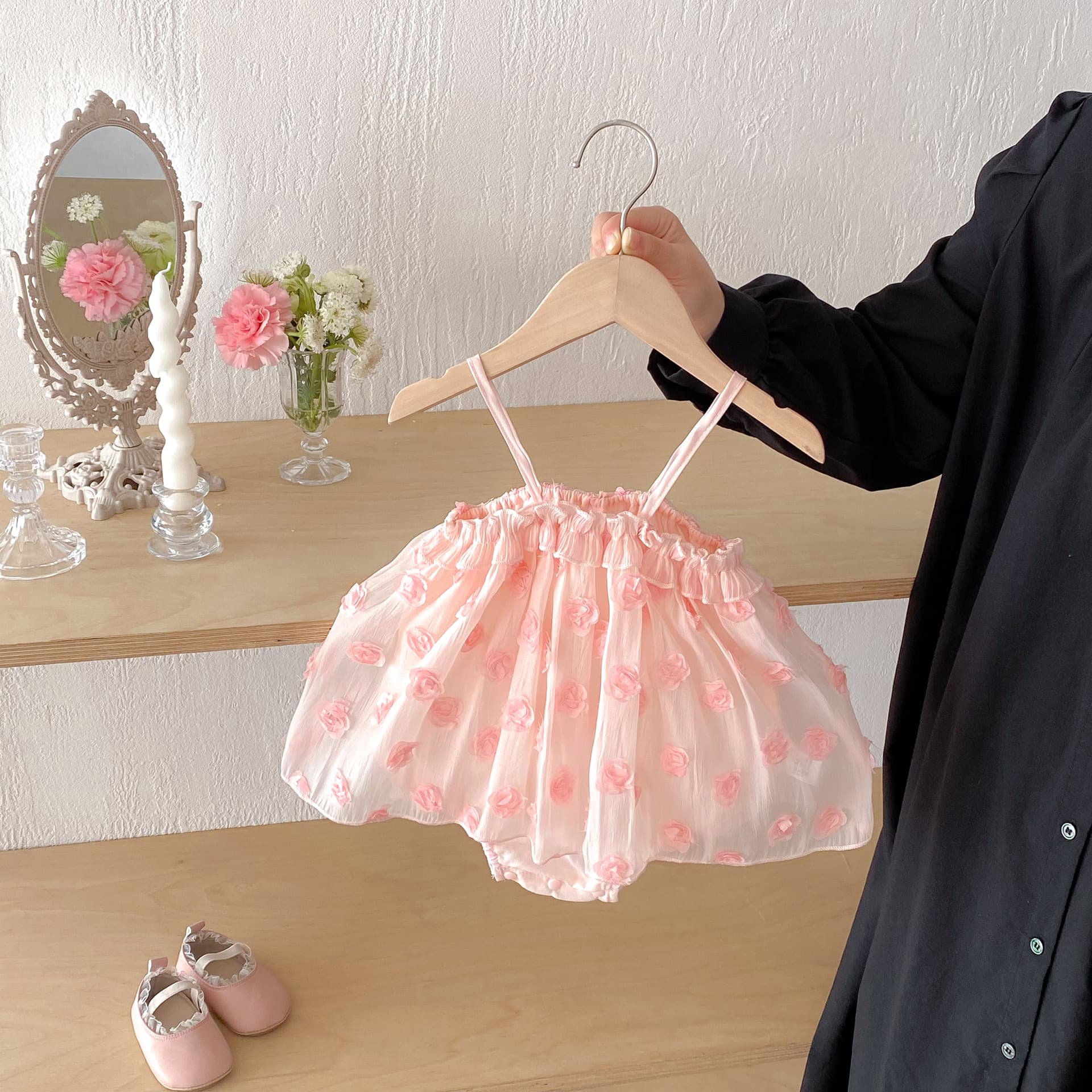 2026 Summer New Girls' Sleeveless Dress Korean Princess Dress Children's Sweet Premium 3D Floral Dress