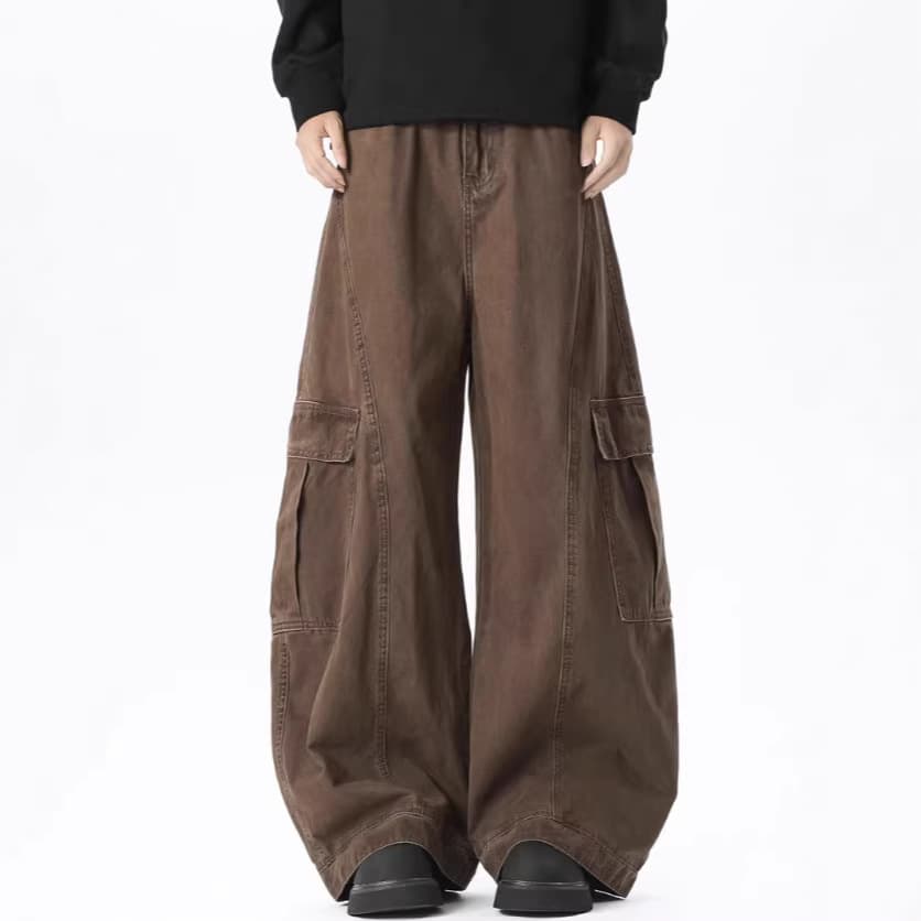 2026 Four Seasons Pants American Retro Workwear Denim Trousers Men's Loose Cotton Outdoor Work Pants Casual Pants