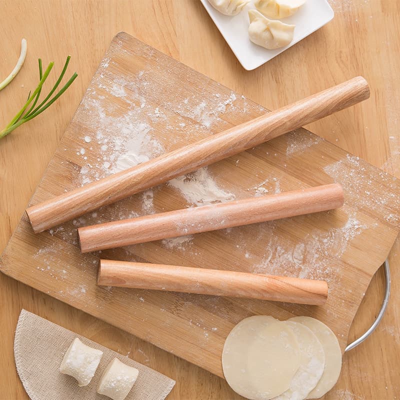 Natural Birch Wood Rolling Pin Solid Wood Large and Small Size Dough Roller for Home Dumpling Wrappers Pastry Stick Baking Tool