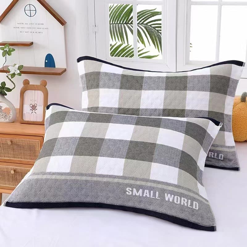 Gauze pillowcase single student school pillow towel, dormitory extra-large thickened adult pillow cover, stain-resistant soft and plush