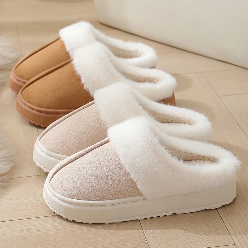 Cotton slippers for men, cotton slippers for women, home cotton slippers for women, plus velvet cotton slippers for men, warm shoes for confinement shoes, women's toe-cap slippers