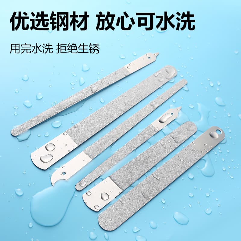Stainless steel nail file double-sided file polishing strip nail polishing strip mini small rubbing strip cross-border