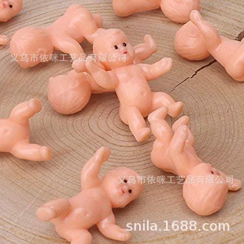 Mini Plastic Baby Shower Doll Ice Game Party Gift Decoration King Cake Jesus Doll 3CM Size Personal Gift for Various Relationships