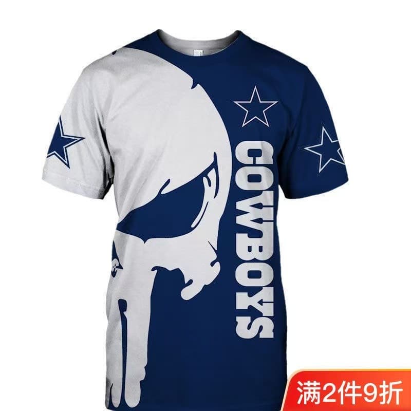 European and American Independent Station Amazon Punisher NFL Football Team Men's Sports Short Sleeve T-Shirt