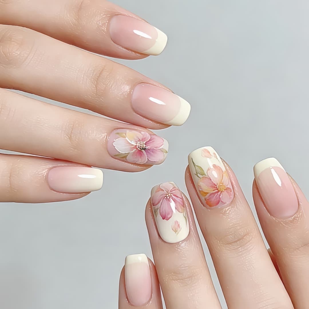 Huanhuan Ganlu Temple Series ~ Pure and Translucent Nude White Water Nail Art Wearable Nails, Whitening and Gentle, Ins Detachable