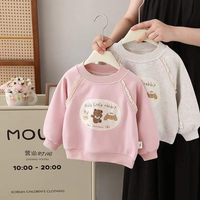 Girls' sweatshirt autumn and winter 2026 new style baby girl's autumn velvet top children's bottoming shirt thickened
