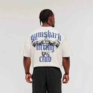 GYMSHARK LIFTING CLUB Men's Oversized T-Shirt Jogging Sports Fitness Cotton Loose Casual Short Sleeve
