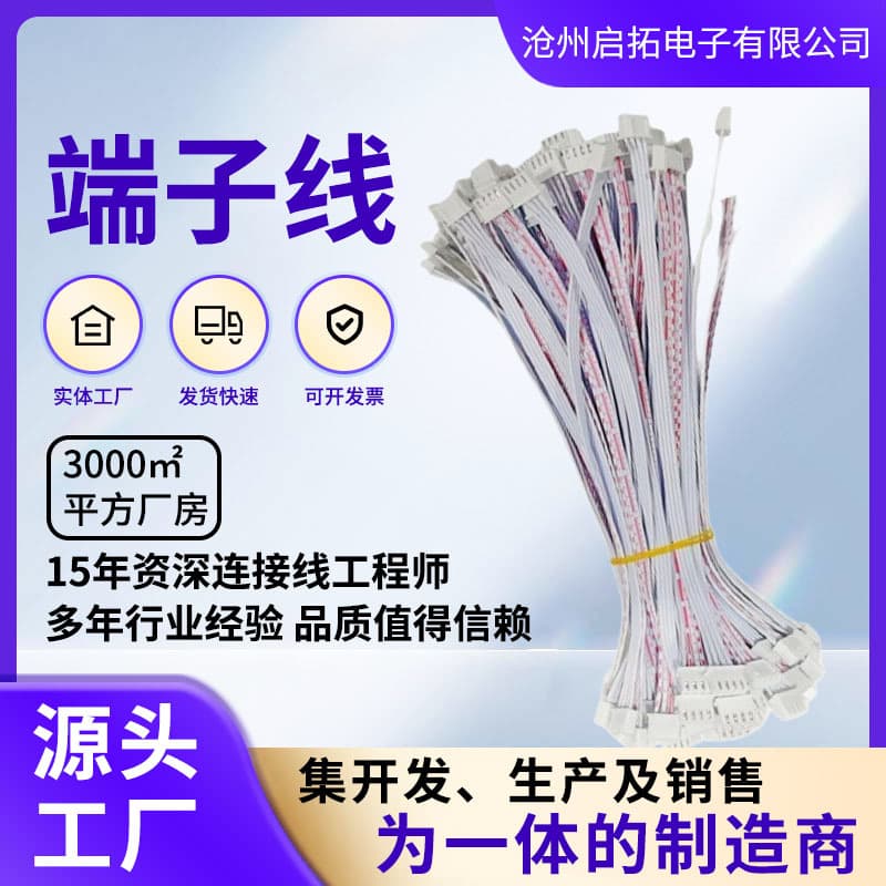 XH2.54 Terminal Wire 2 4 6 8 Pin Ribbon Cable Red White Terminal Connection Wire for Internal Machine Connections