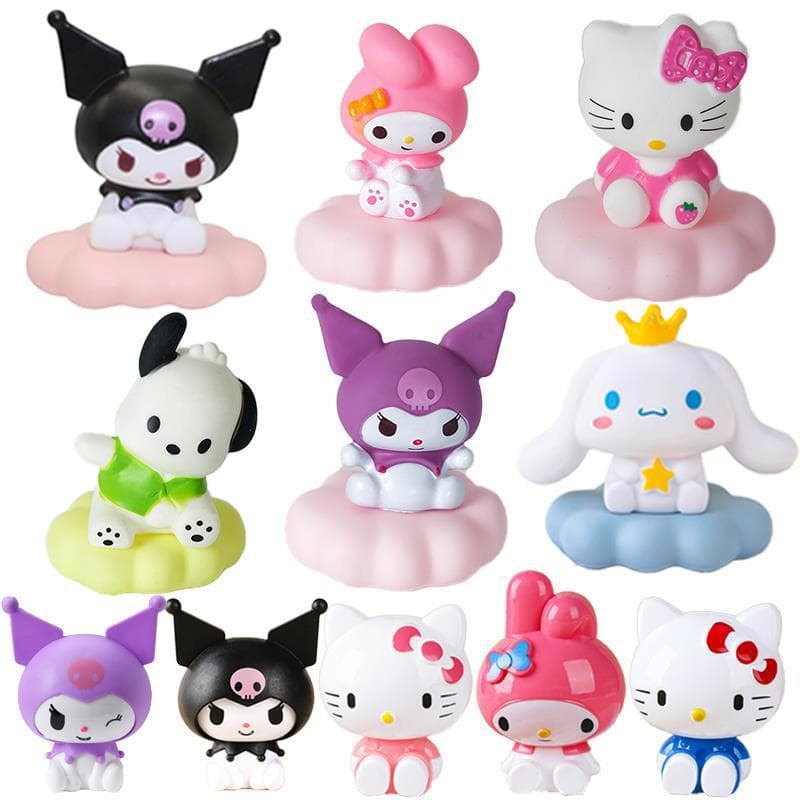 Trendy Sanrio Cinnamoroll My Melody Kuromi LinaBell Cartoon Birthday Baking Cake Decoration Figurine
