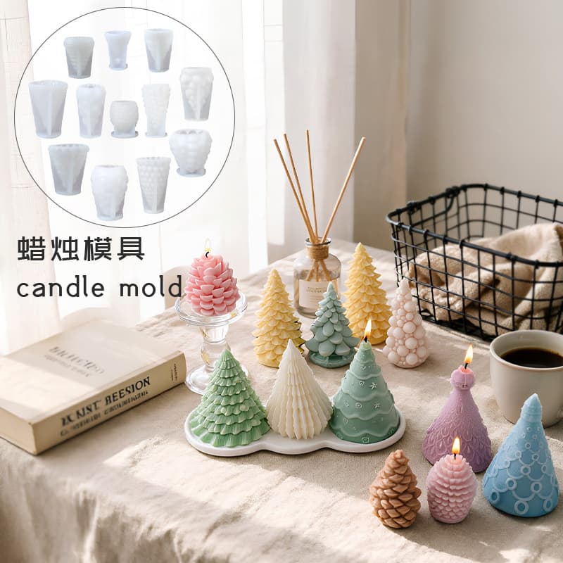 Cross-Border Nordic Style Ins High-End Scented Candle Plaster Mold Christmas Tree DIY Handmade Soap Resin Ornament
