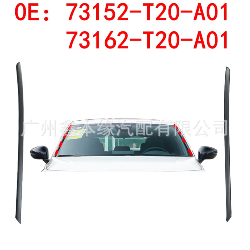 73152-T20-A01 For Civic Style Front Windshield Side Trim Strip Front 73162-T20-A01