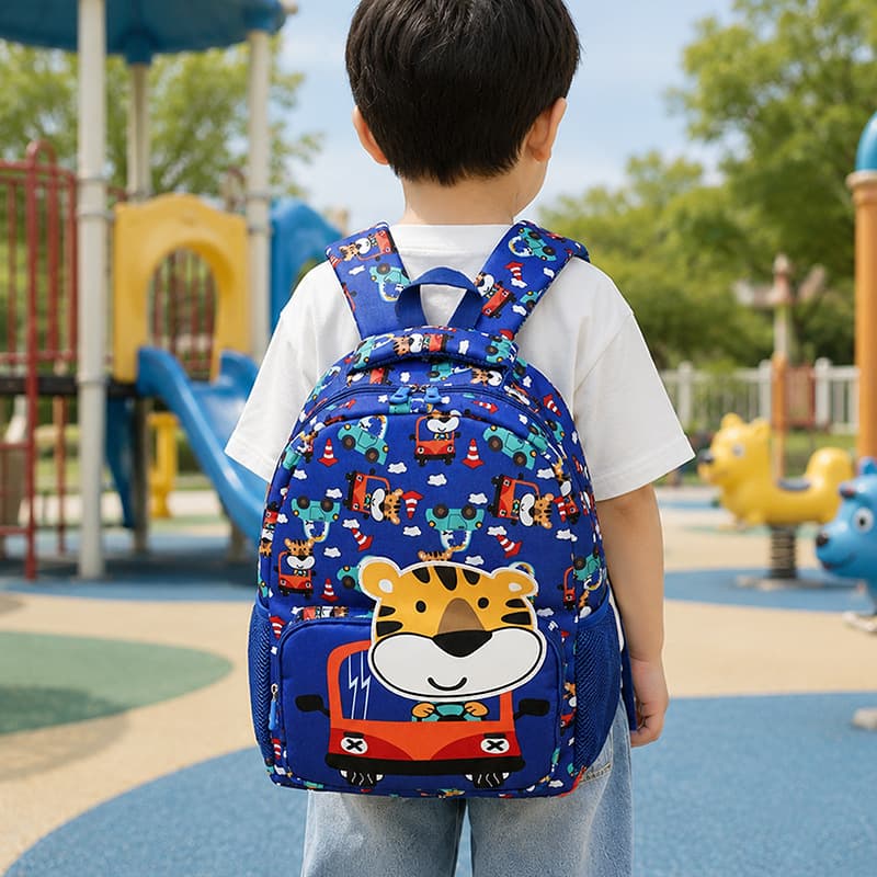 Cross-border children's schoolbags, primary school students, kindergarten and upper class new tiger print cartoon baby backpack meal bags