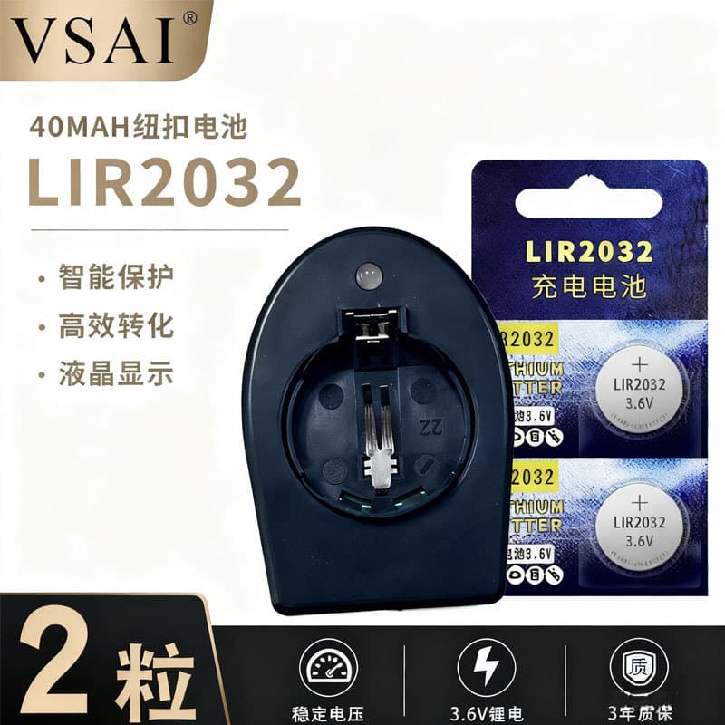 LIR2032 Coin Cell Battery Charger 3.6V Lithium Ion Button Cell USB Charger