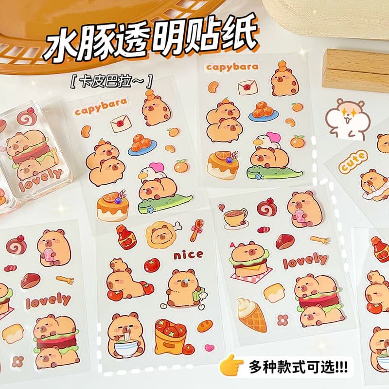 Cartoon card stickers cartoon pet stickers cute DIY waterproof stickers transparent water cup mobile phone case stickers