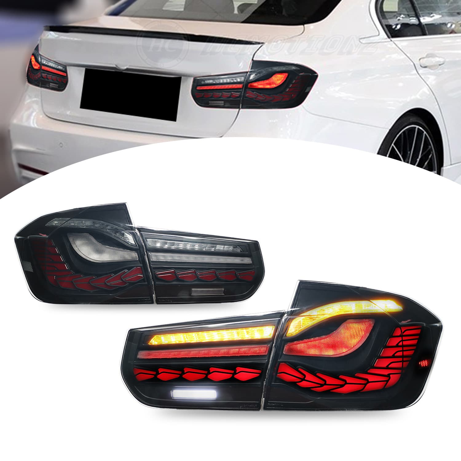 HCMOTIONZ LED Sequential Turn Signal Tail Light Assembly for BMW 3 Series F30 F80 2013-2018