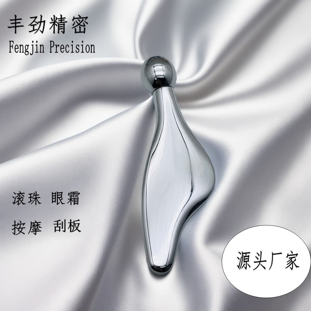 Little dolphin eye beauty instrument facial massage face slimming metal eye massage stick roller eye cream stick leaf mermaid scraper
