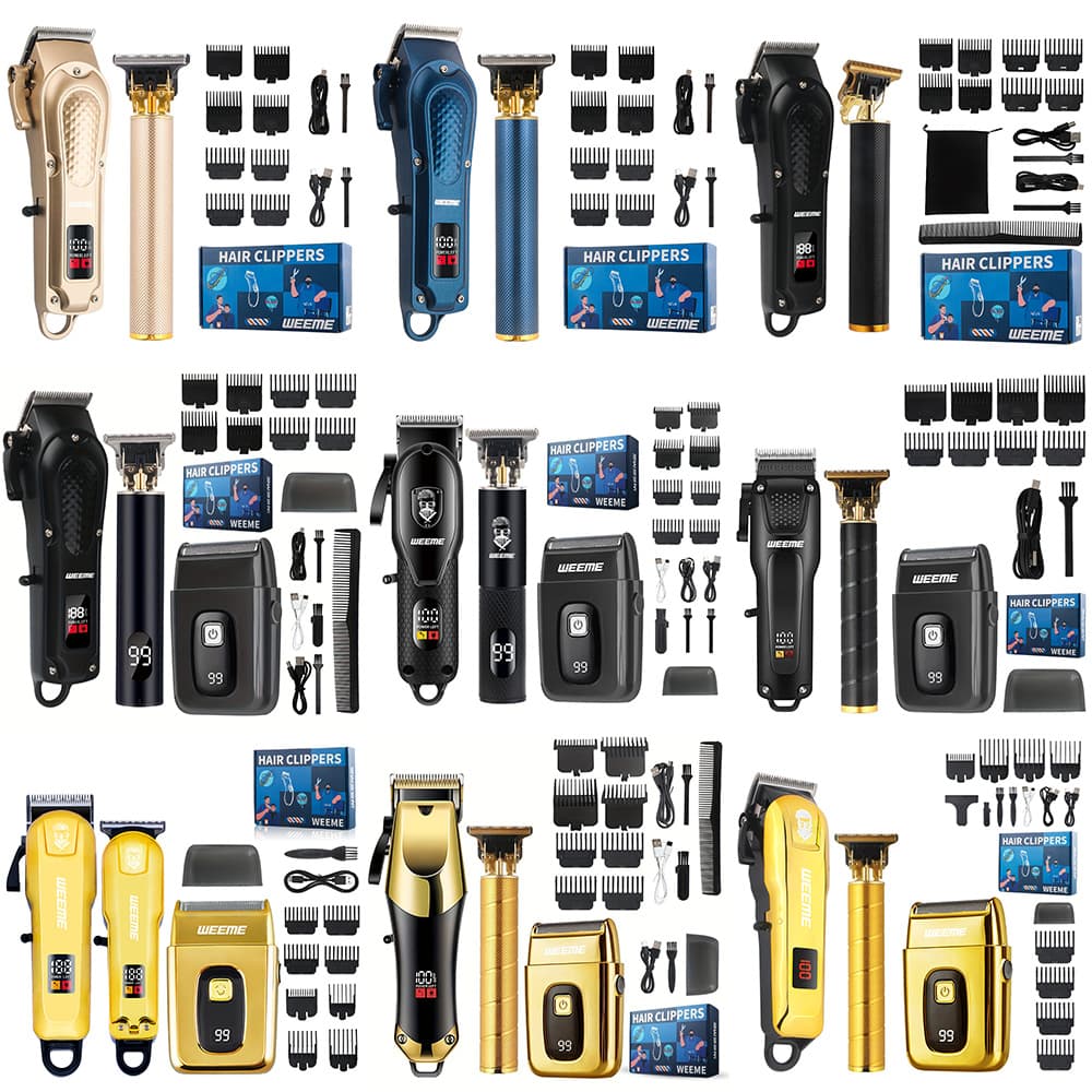 Cross-border new parent-child clipper set with digital display for oil carving, directly from the manufacturer.