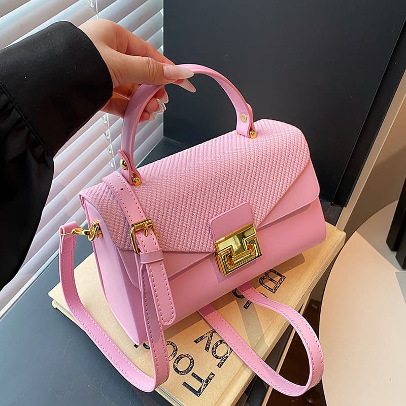 Cross-border box bag for women 2025 new fashion stitched handbag high-end niche single shoulder crossbody small square bag
