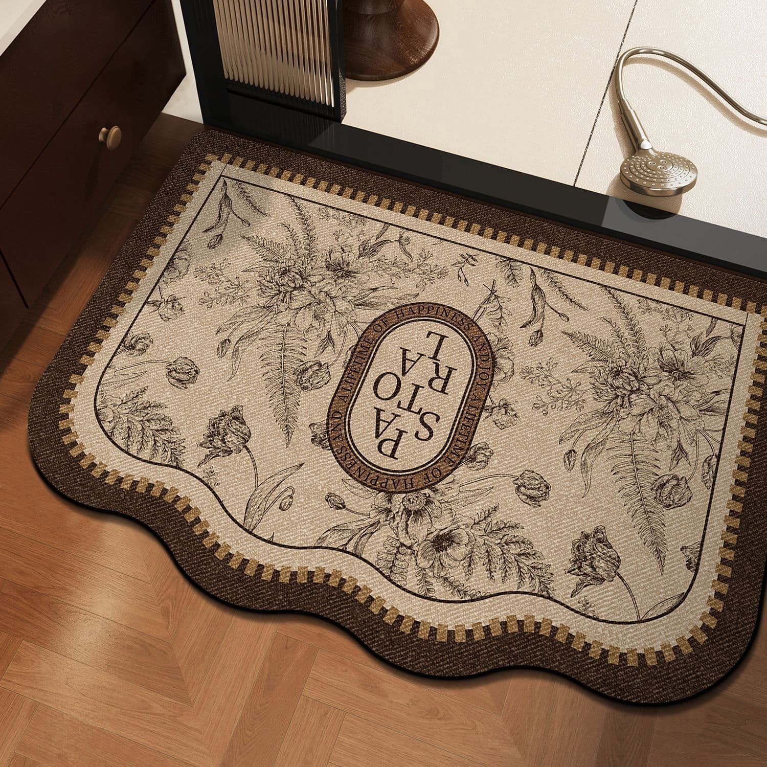 Temu Labeled Diatomaceous Earth Bathroom Floor Mat, Water-Absorbent Door Mat for Bathroom Entrance, Toilet, Washroom, Non-Slip Rug