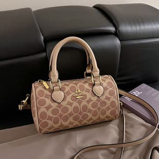 High Edition New Kou C Jia Chi Vintage Monogram Mini Classic Boston Bag Women Single Shoulder Crossbody Handbag Pillow Bag