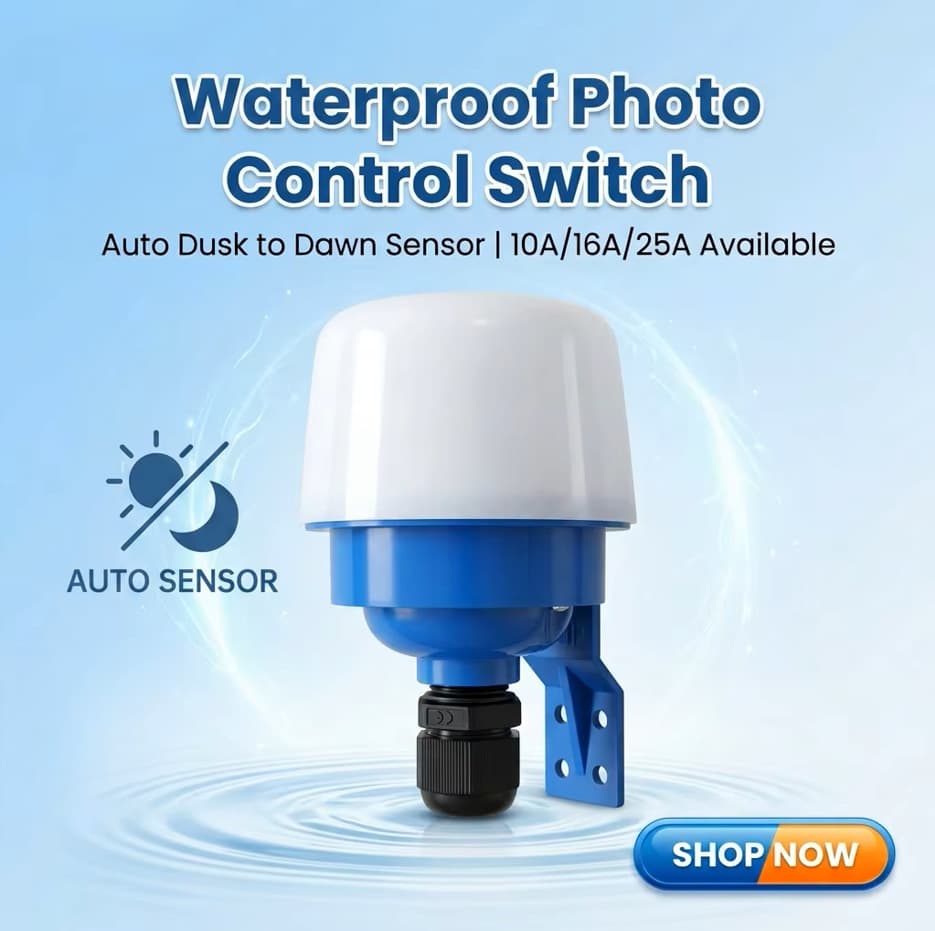 Smart Outdoor Waterproof Street Light Photo Switch 16A 25A