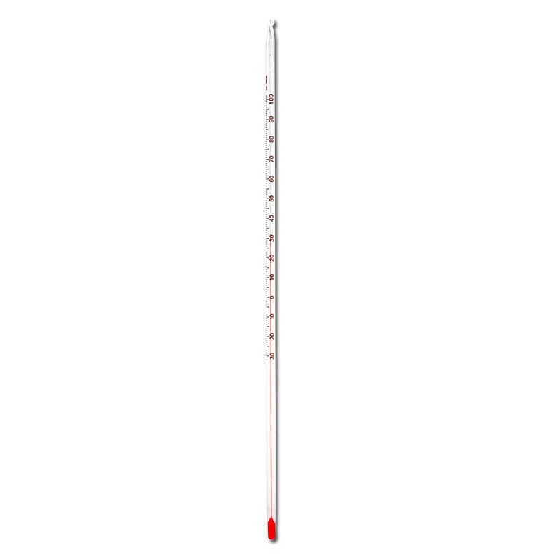 Glass Thermometer Industrial Red Liquid Alcohol Rod Type 0-100℃ Lab Thermometer Length 30CM