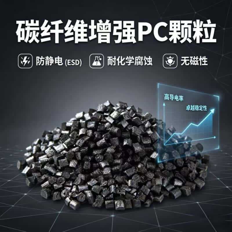 Carbon fiber PC modified material, high temperature resistant, conductive and anti-static plastic particles for electronic semiconductor housings
