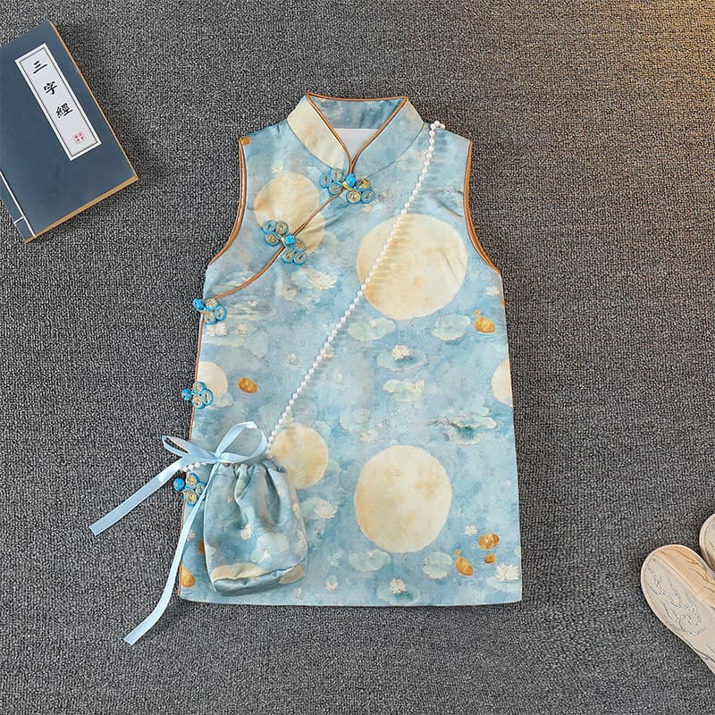 Girls' Artistic Cheongsam Tang Suit Summer-Autumn 2025 New Arrival, Children's National-style New Chinese-style Modified Republic-era Cheongsam