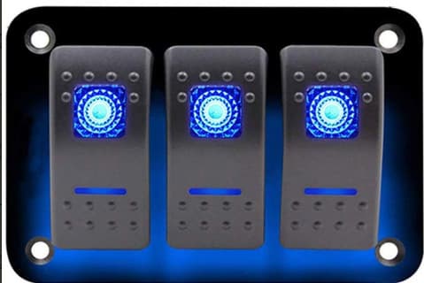 Best-selling Yacht Switch Waterproof Switch 3-Gang Panel Switch 12-24V Modified Car Panel RV Switch Panel