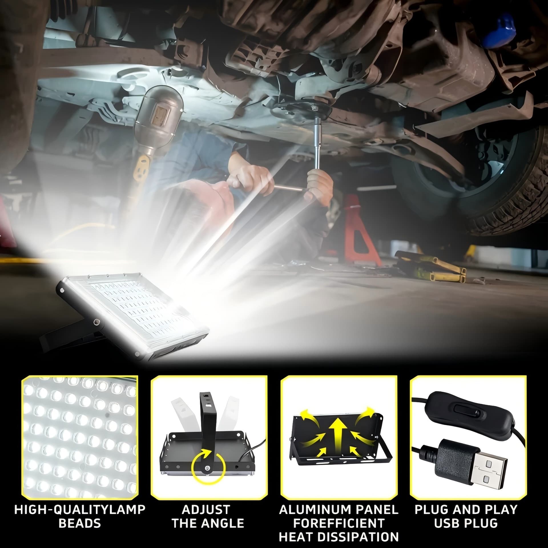 Temu Cross-border New Product 216/144/96/50 LEDs Floodlight Indoor Building High Brightness Sports Venue Light