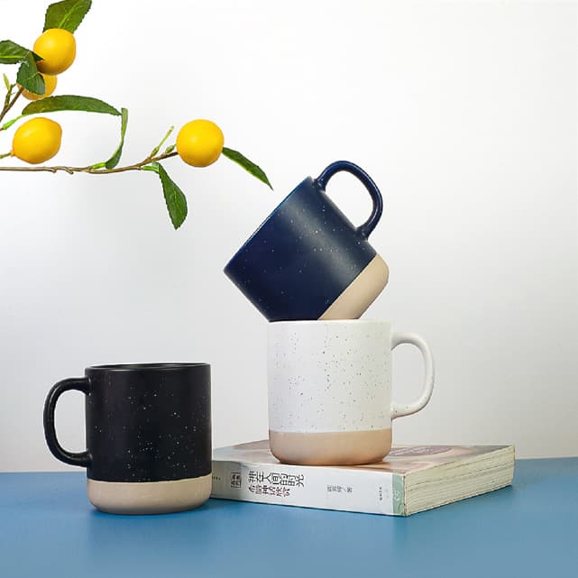 Simple Two-Color Splice Ceramic Mug, Personalized Starry Sky Mug, Holiday Sales Gift, Custom Logo Printing Water Cup