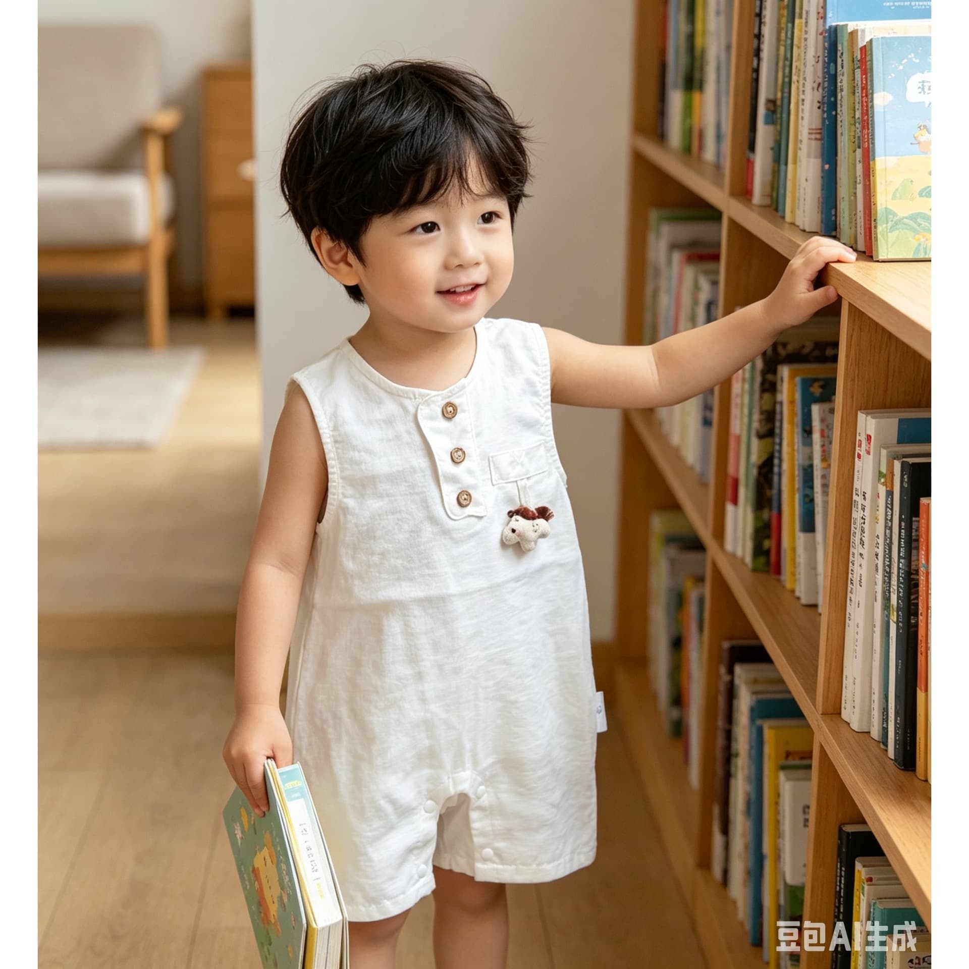 Summer baby clothes, light and breathable cotton and linen baby jumpsuits, one-month-old infants and young children outing clothes jumpsuits