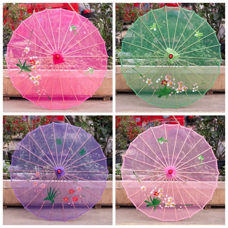 Silk umbrella, transparent dance umbrella, craft umbrella, photography decoration, ceiling decoration, ancient costume prop umbrella, Hanfu fashion show performance umbrella, cheongsam umbrella