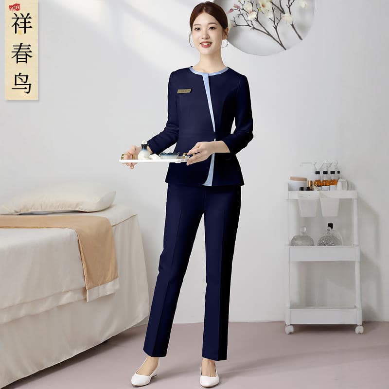 High-end light medical aesthetic nurse uniform split set women's autumn winter beauty salon dental oral front desk reception workwear