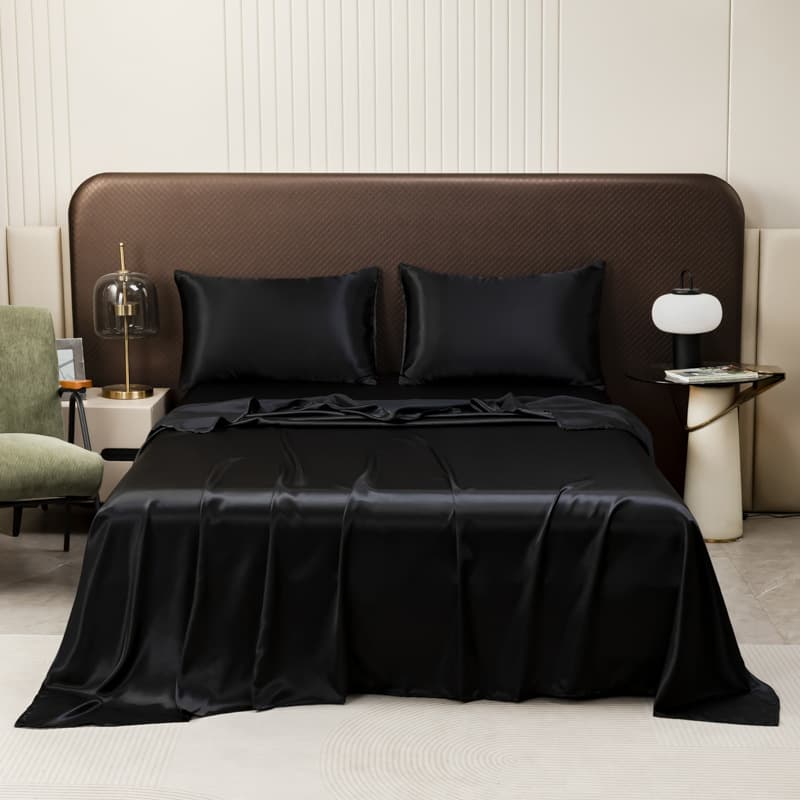 American Imitation Silk Bed Sheetss and Fitted Bed Sheetss Four-Piece Set Export Bedspread Pillowcase Plus Amazon Export Mattress Protector