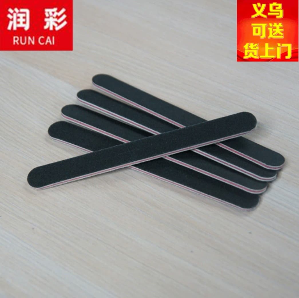 Red Core Black Sand Nail File 17.8*1.9*0.4cm Straight File Nail Rub Nail Art Tool Nail File