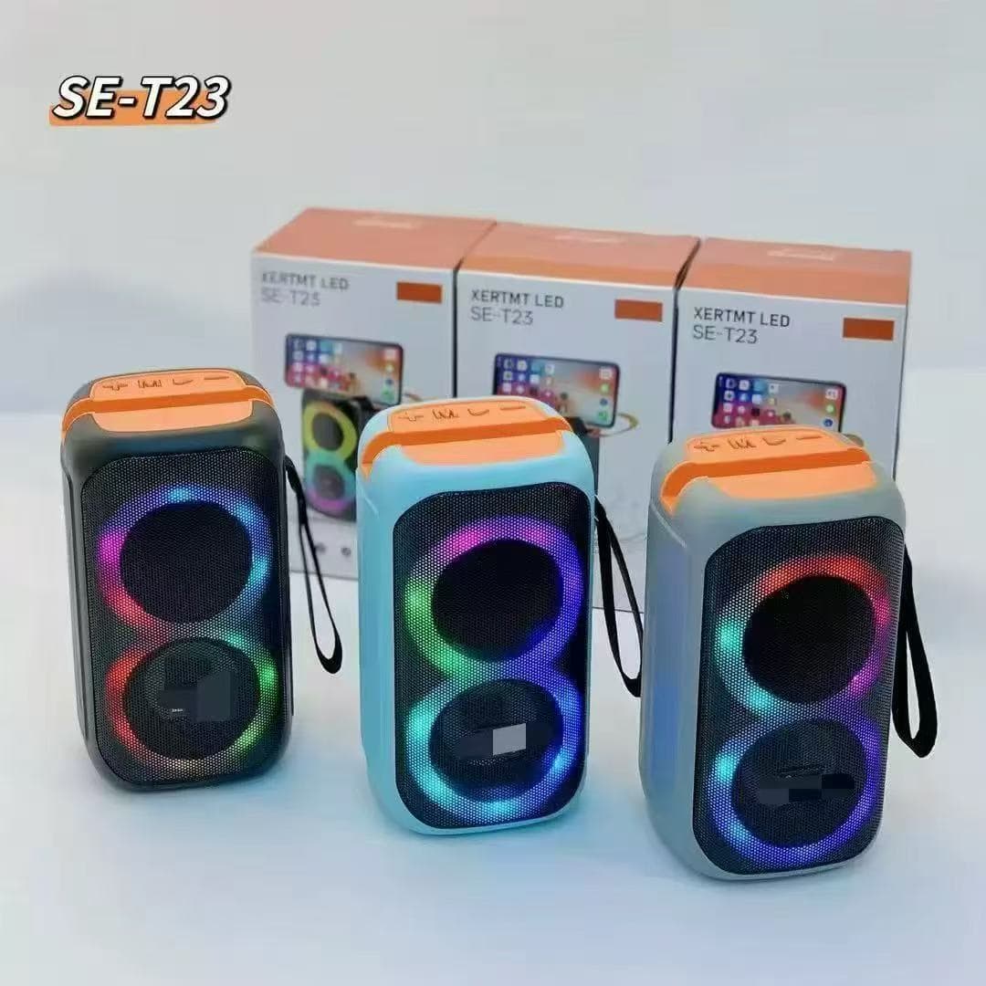 New SE-T23 Portable Bluetooth Speaker Desktop Mobile Phone Stand RGB Light Outdoor Mini Card Audio