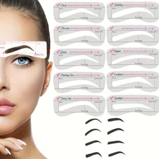 New Upgraded Connected Eyebrow Sticker Eyebrow Shaping Card Adjustable One-piece Eyebrow Sticker Eyebrow Pencil Eyebrow Razor Beginner Lazy Set