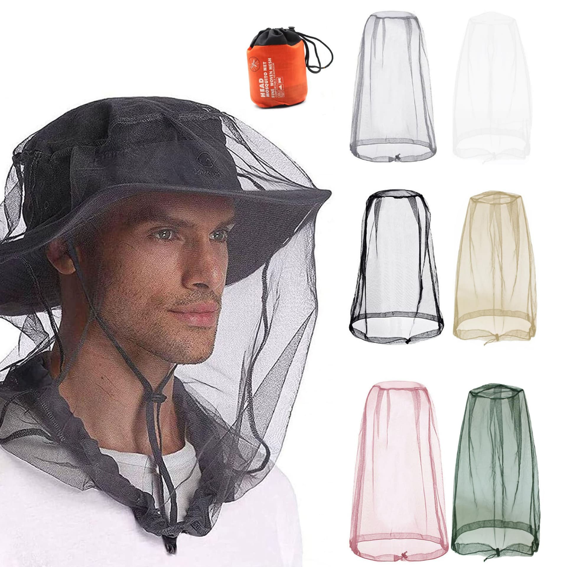 Mosquito Repellent Hat for Outdoor Travel, Dust-Proof and Insect-Proof Fishing Hat, Beekeeping Hat with Pullover Mosquito Net, Camping Anti-Mosquito Mesh