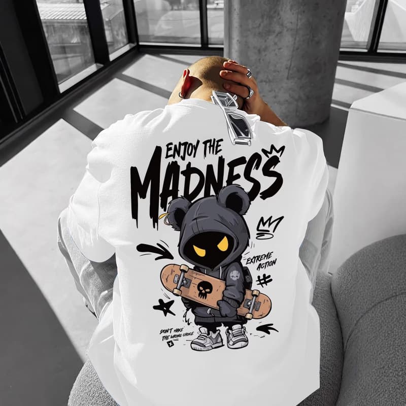 Cross-border Hip-Hop Style New Yamal Dark Monster Retro Cotton Crew Neck T-Shirt Vintage Fashion Short Sleeve