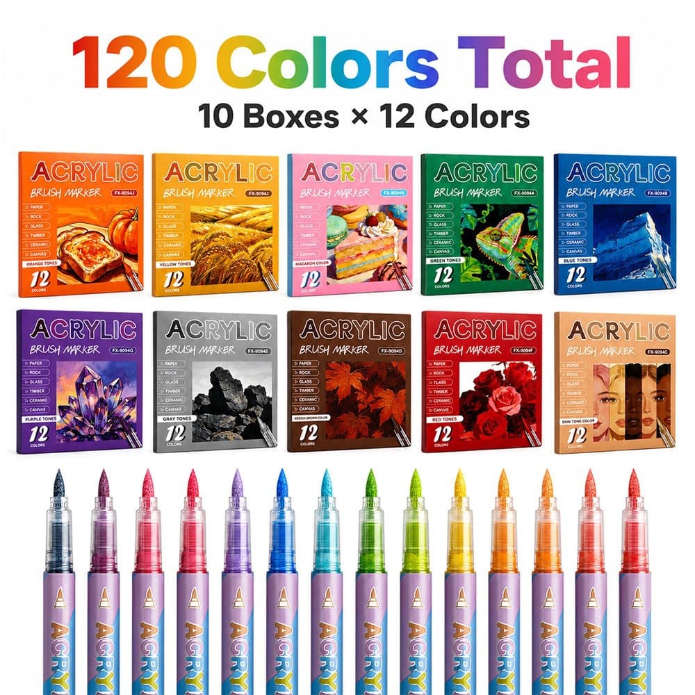 Amazon soft head straight liquid acrylic marker pen same color marker pen gradient color acrylic marker pen tattoo pen