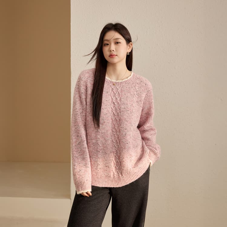 [Soft and Versatile Sweater] Qianlixiu Plus Size Women's Clothing Simple, Comfortable and Gentle Top for Curvy Women, 2025 Winter New Arrival