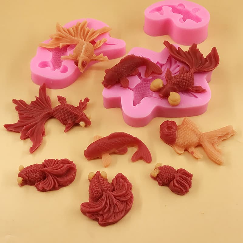 A Variety of Goldfish Every Year, New Year Cake Silicone Mold, Cake Baking Chocolate Fondant High Temperature Resistant Mold